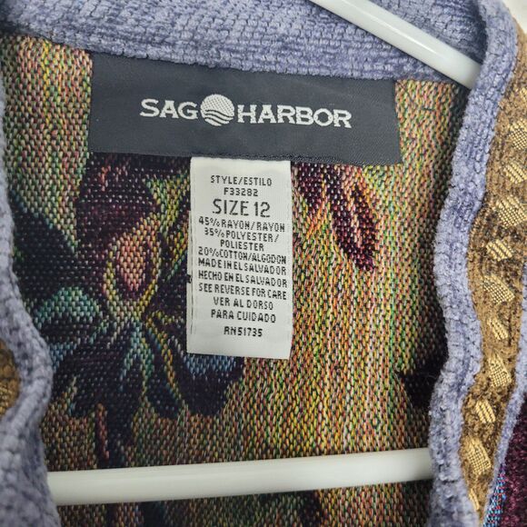 Vintage 90s Sag Harbour button front tapestry jacket coat size 12 art to wear - Picture 4 of 6